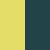 Pure yellow on one side, pure dark teal blue on the other