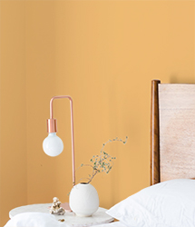 Cream orange bedroom