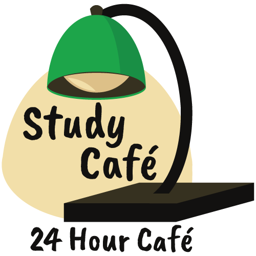 Study Cafe logo that is a green lamp