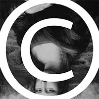Grayscale Mona Lisa with a Copyright Symbol