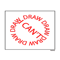 I can't draw written in the shape of a no symbol