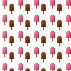 Pattern of a pink ice cream bar with a brown ice cream bar. 