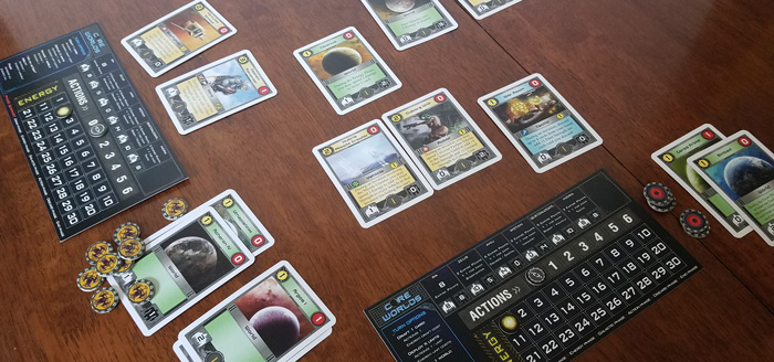 Core Worlds game in play. Planets, armies, and the central draft pool are visible.