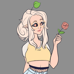 Flat color of a waist up portrait