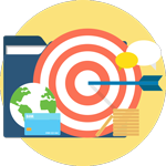 marketing graphic depicting a target with bullseye