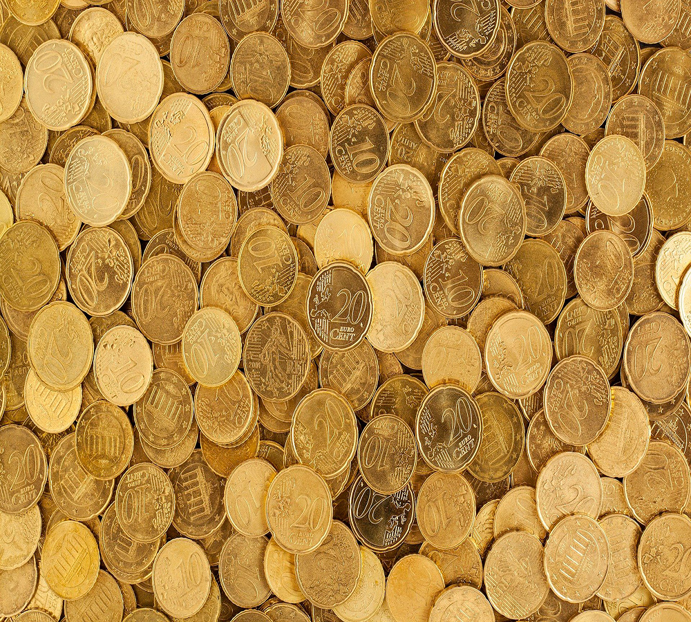 Pile of metal coins