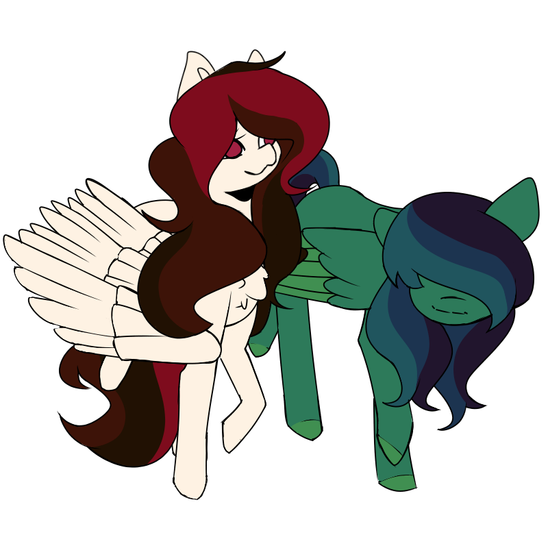 two pegasi walking together