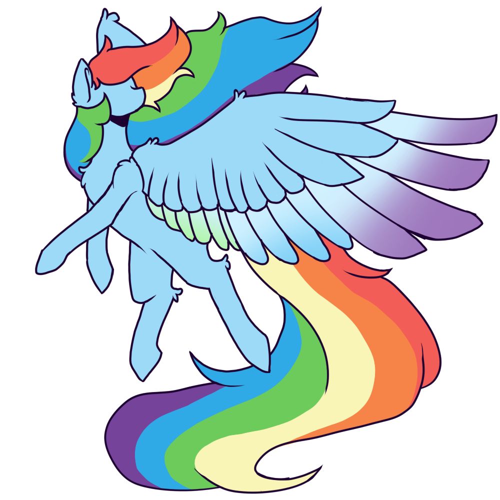 a drawing of Rainbow Dash