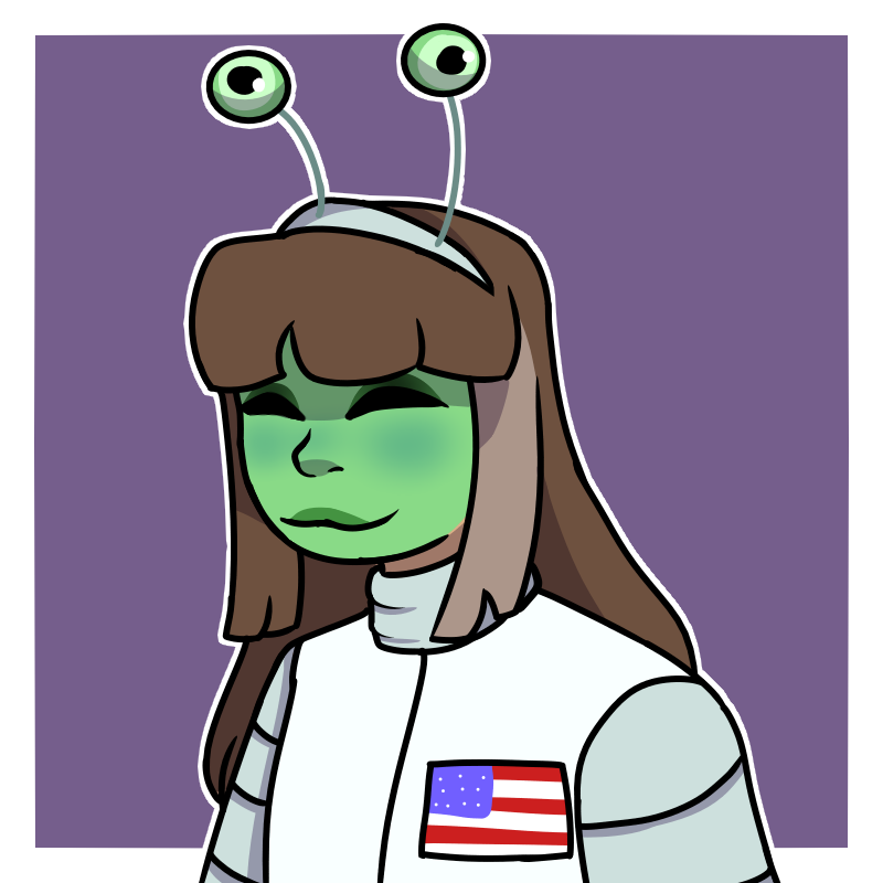 Luna dressed as an alien in astronaughts clothing for Halloween
