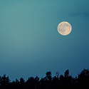 Night sky with a full moon