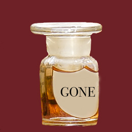 a potion bottle labeled Gone