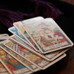 a stack of tarot cards