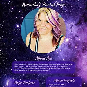 my purple gakaxy portal page for web design