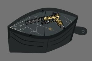 pistol inside a wallet