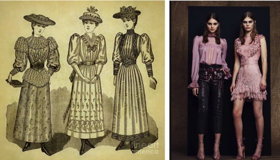 Historical women and modern women in Edwardian styles