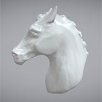 Click to view 3D model of a horse bust.