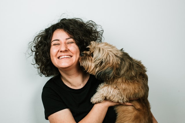 woman with dog