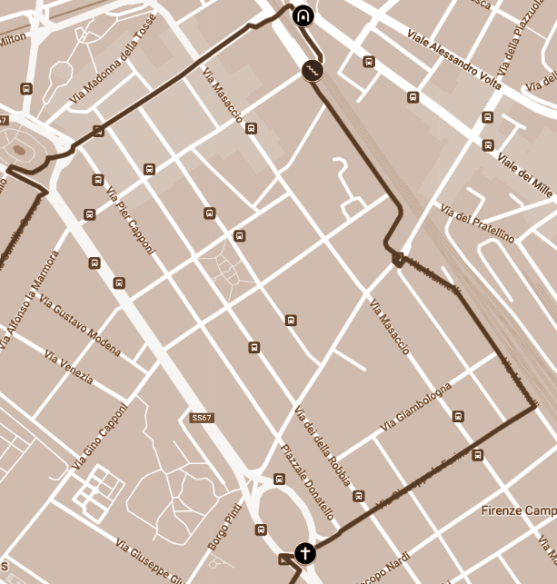 Walking directions for steps 2.1 - 2.4. View on google maps: https://goo.gl/maps/Dtufnujkv1TSThA57