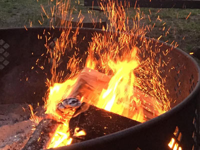 burning campfire