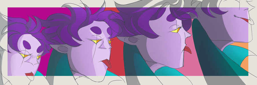a animation panel showing blogger turning head
