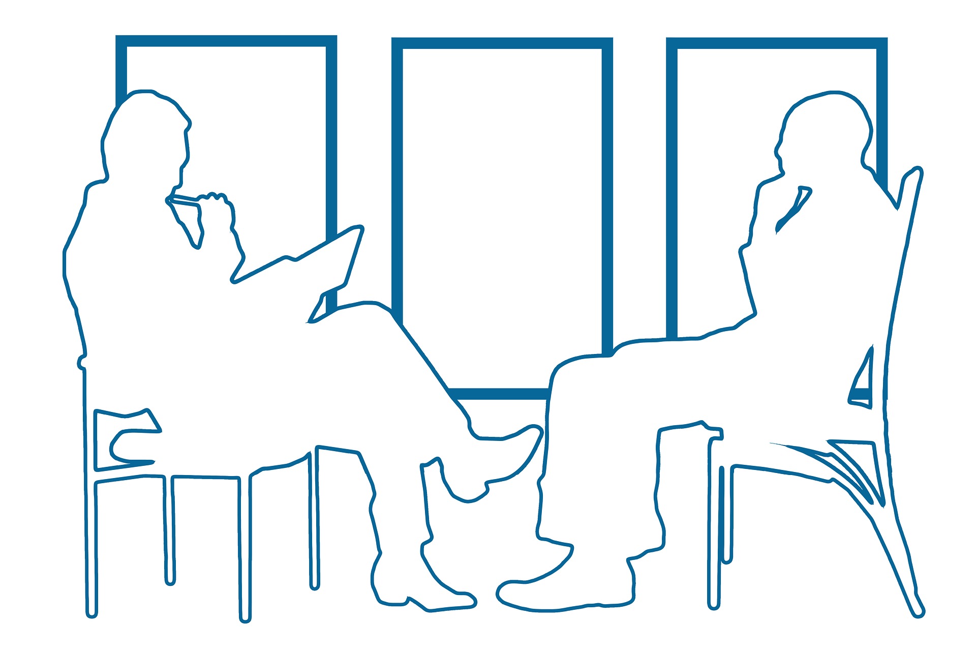 picture of a person being interviewed by someone