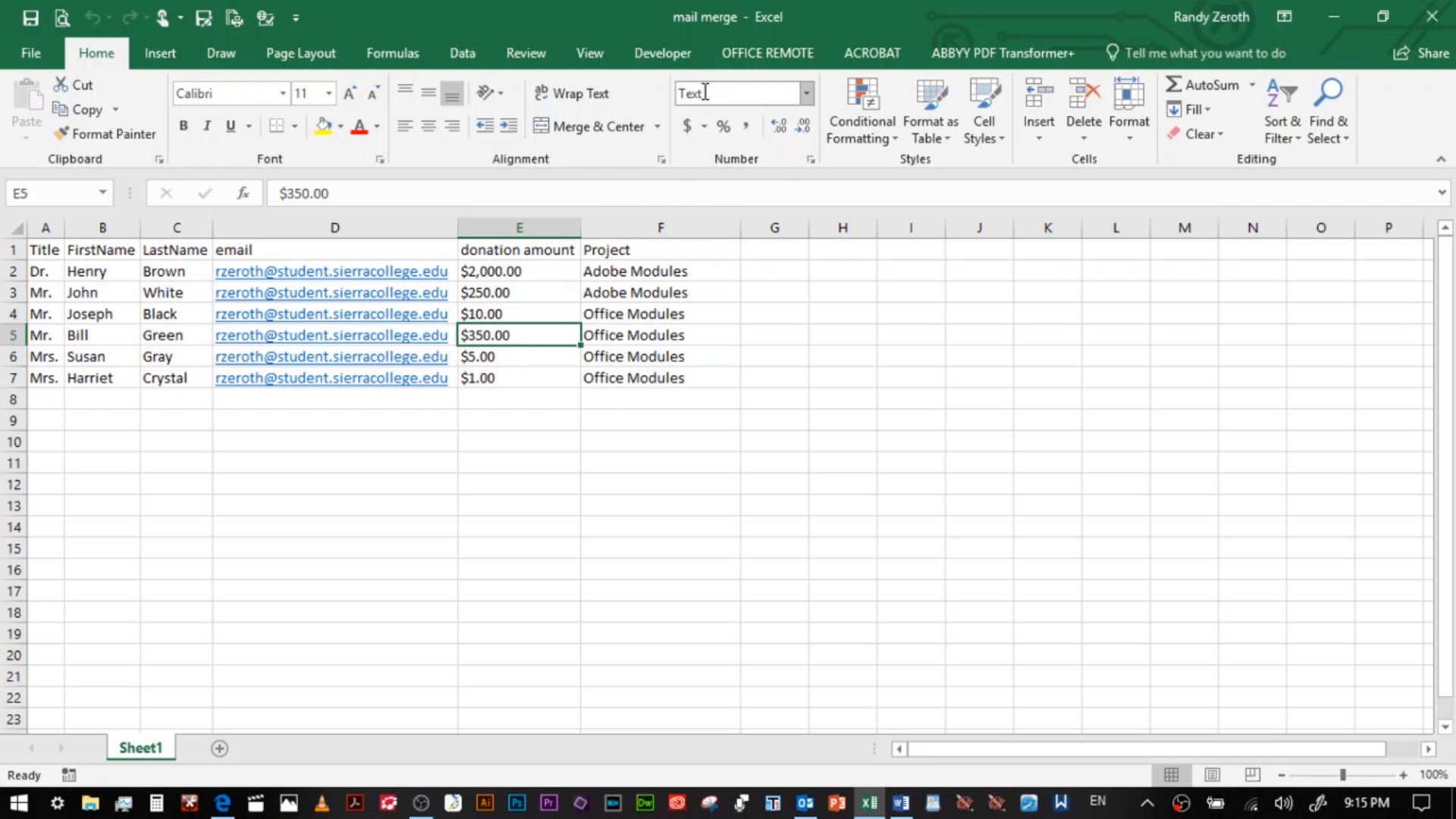 picture of an excel spreadsheet