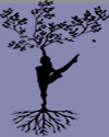 female as tree in yoga pose