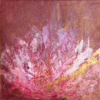 painting pink lotus