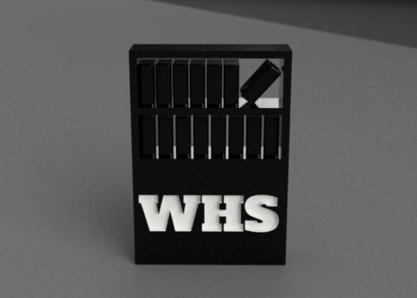 This is a bookshelf that we designed to honor the WHS library.